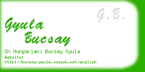 gyula bucsay business card